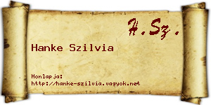 Hanke Szilvia névjegykártya
