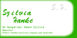 szilvia hanke business card